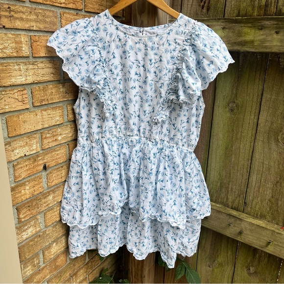 Simply Southern Blue and White Floral Mini Dress - Picture 1 of 4